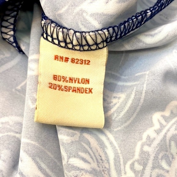 NWOT Women’s Aretha Nylon & Spandex Blue Paisley Ruffle Sleeve Dress Size Small - Picture 6 of 8